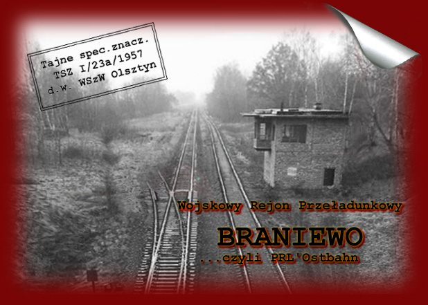 WRP Braniewo. Po lewej tory normalne i dawna stacja Pierzchały, po prawej nastawnia i tor szeroki do Bogaczewa (obecnie do Kurowa Braniewskiego). 1998 r.