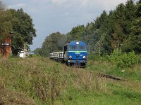 15.09.2011, godz. 14:38 przystanek Drygały. SU46-004 z pociągiem z podkładami z podsuwalskiej Papierni.