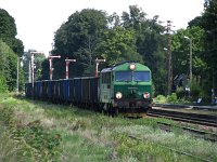 11.08.2012, Stare Juchy, SU46-041 wjeżdża na stację z pociągiem Nida - Korsze przed krzyżowaniem z szynobusem Korsze-Ełk