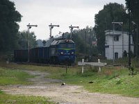 14.09.2012, Giżycko, ST44-1081 wjeżdża na stację z pociągiem Szczytno - Jaworzyna Śląska (zwrot pustych Eaos-ów).