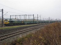25.10.2009, Ełk Towarowy, Lokomotywa 66007 firmy FPL z pociągiem Szczecin - Suwałki przed odjazdem do Suwałk