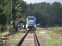18.09.2011, Stare Juchy, ruch możliwy był jedynie po torze 3 przy peronie pierwszym. Na zdjęciu SA133-013 z Ełku do Olsztyna.