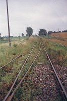 08.1993 Głomno (linia kolejowa Białystok - Ełk - Korsze - granica państwa), splot torów szerokiego (1524 mm) i normalnego - (wyjazd w kierunku Bartoszyc)