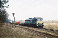 15.04.2003, za stacją Ełk, ST44-878, pociąg TKPSc 77783 Ełk - Suwałki