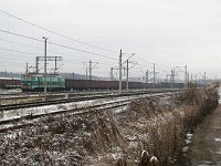 16.11.2007, stacja Ełk Towarowy, ET22 z poc. TNGSc 1599 do Zajączkowa Tczewskiego tuż po wjeździe z Białegostoku
