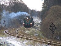 03.11.2006, za Białą Piską, wieś Konopki, SM42-433 z pociągiem TKMSc 791 Pisz - Ełk