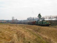 11.03.2008, Ełk Szyba Zachód, SM42-377 i SM42-? z pociągiem TKMSc 790 Ełk - Pisz