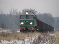 16.11.2007, przed stacją Ełk, ST44-875 z pociągiem Las Suwalski - Elbląg